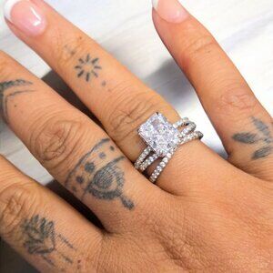 💍Wedding Set Sterling Silver .925 Size 7